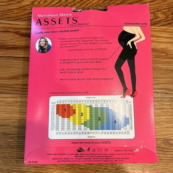 Spanx marvelous Mama asset terrific maternity opaque pattern tights black small - Picture 3 of 4